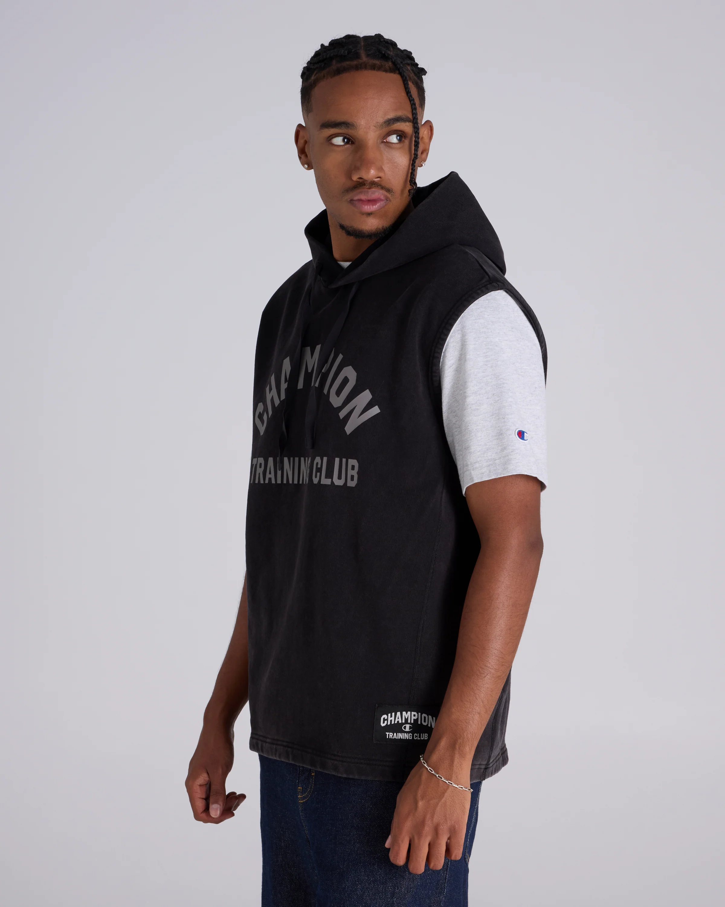 Ring Side Sleeveless Hoodie - Image 2