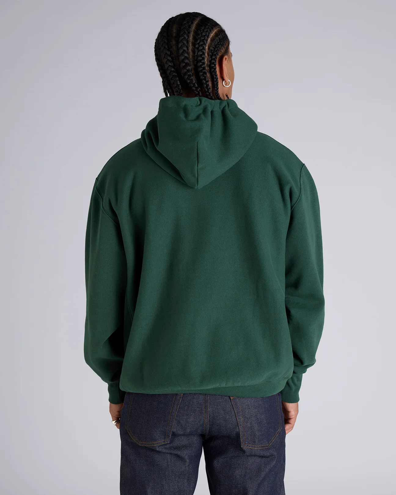 Reverse Weave Plaid Panel Hoodie - Image 3